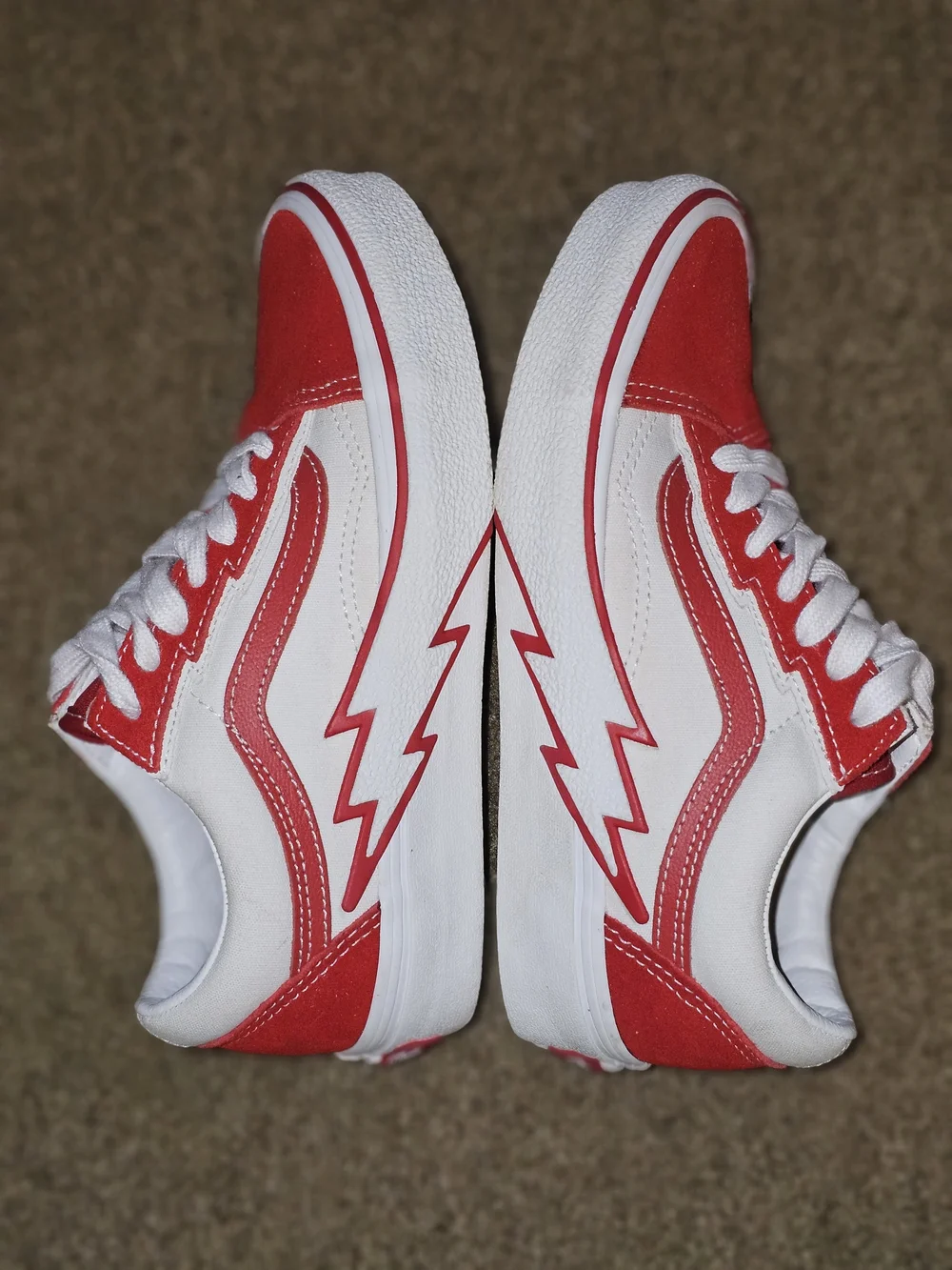 Vans Old School Bolt Skate Shoes Red White Unisex Women Size 6 Men 4.5